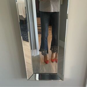 Brazilian jeans flared leg with a fringe look